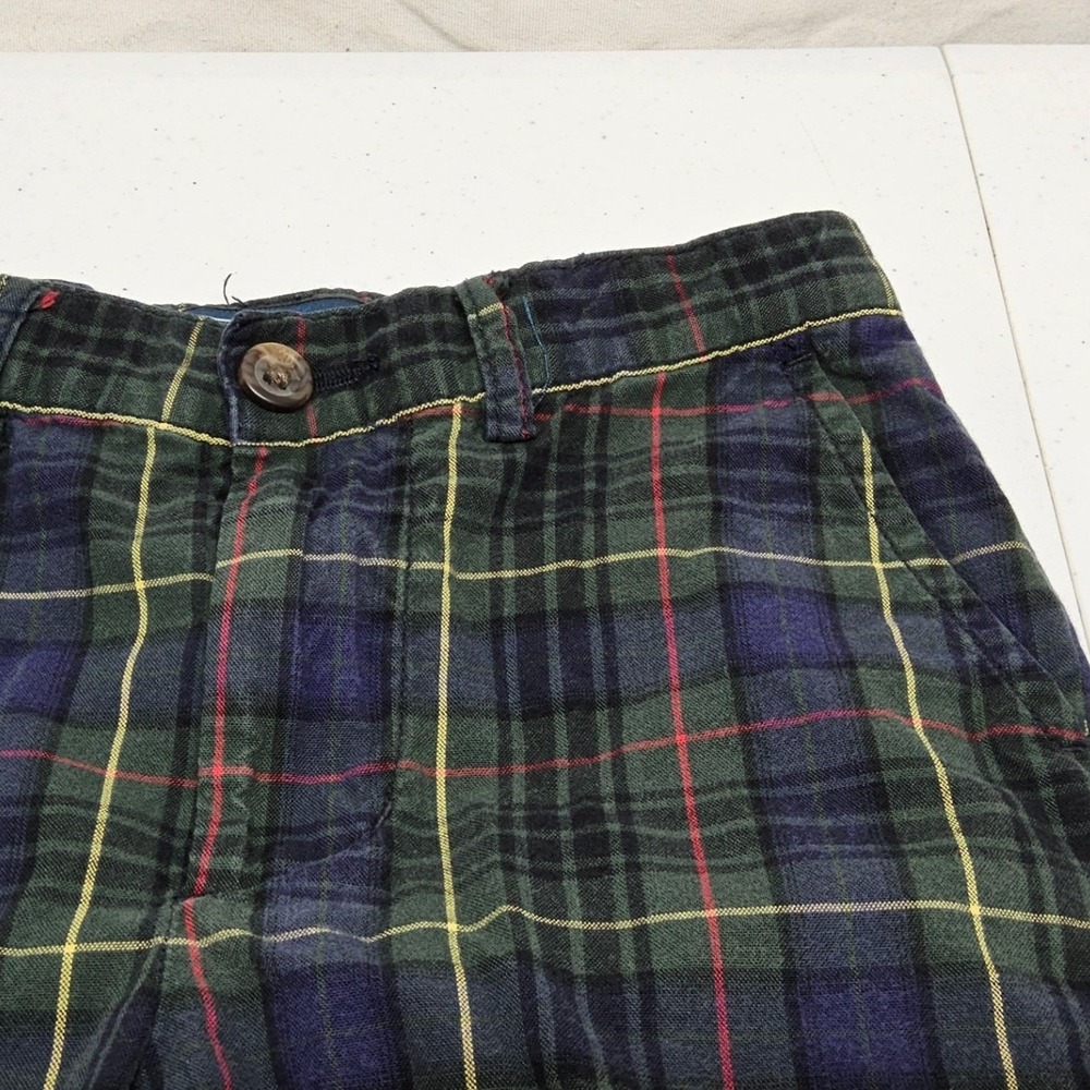 Polo Ralph Lauren Shorts Kids Size 6 Green Plaid Tartan Adjustable Waist Cotton